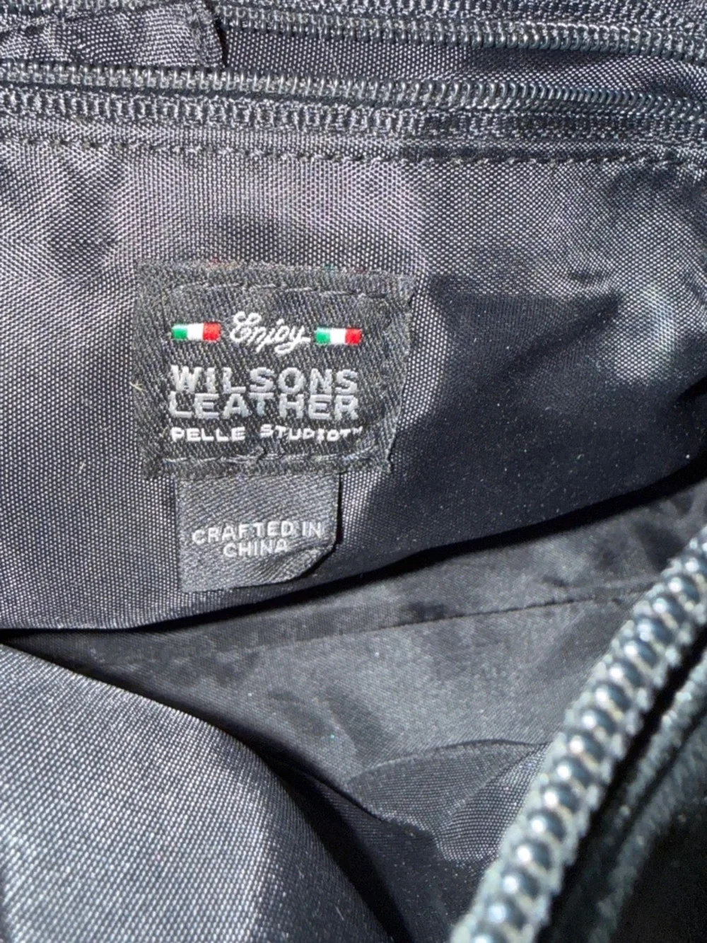 Wilsons Leather Black Leather Shoulder Bag with Silver Hardware - Picture 4 of 5